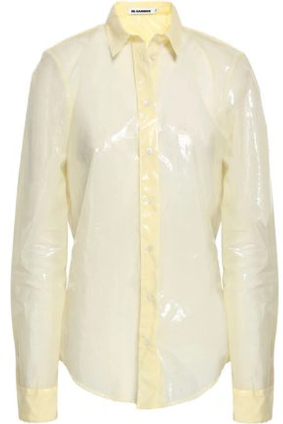 Shop Jil Sander Woman Vinyl Shirt Pastel Yellow