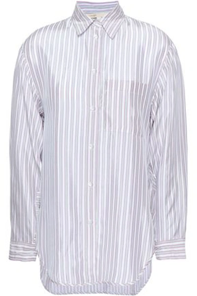 Shop Maje Striped Woven Shirt In Lilac