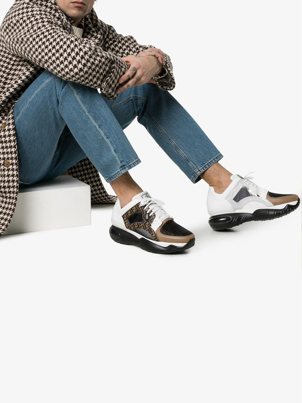 fendi chunky monogram runner sneakers