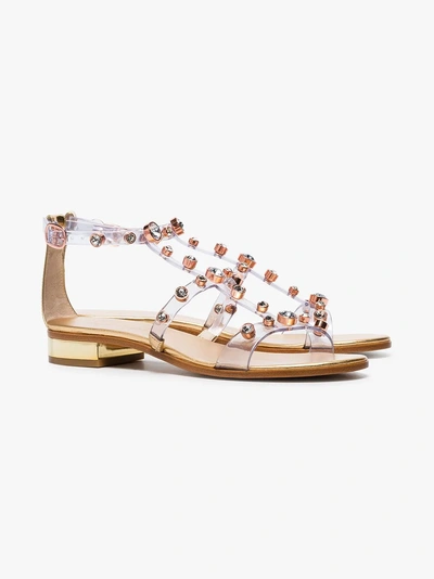 Shop Sophia Webster Transparent Dina Pvc Sandals In Metallic