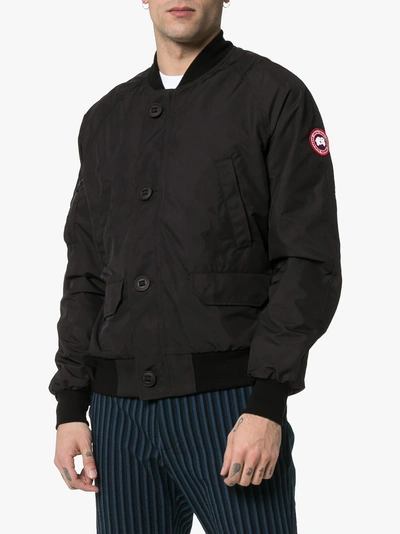 Shop Canada Goose Faber Lightweight Bomber Jacket In Black