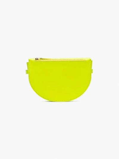 Shop Wandler Neon Yellow Anna Flap-top Leather Belt Bag In Yellow Neon