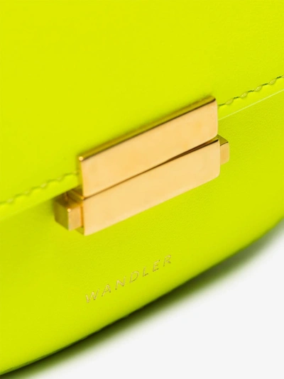 Shop Wandler Neon Yellow Anna Flap-top Leather Belt Bag In Yellow Neon