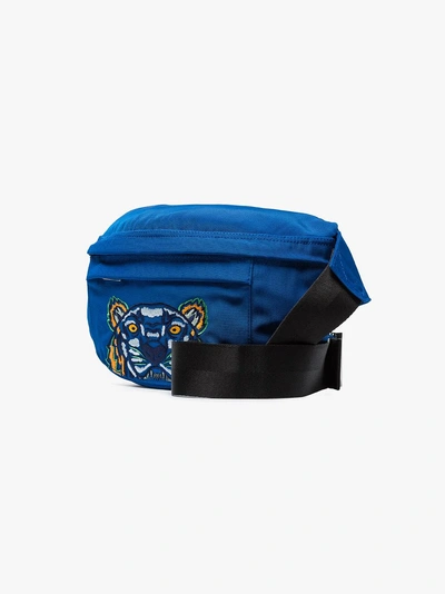 Shop Kenzo Electric Blue Tiger Embroidered Cross Body Bag