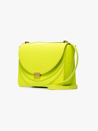 Shop Wandler Neon Yellow Luna Leather Shoulder Bag