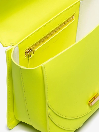 Shop Wandler Neon Yellow Luna Leather Shoulder Bag