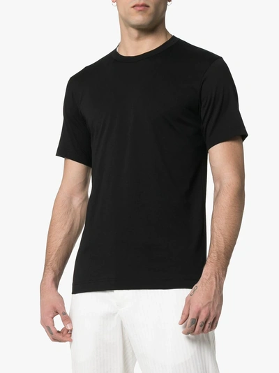 Shop Comme Des Garçons Shirt Logo Print Short-sleeved Cotton T-shirt In Black