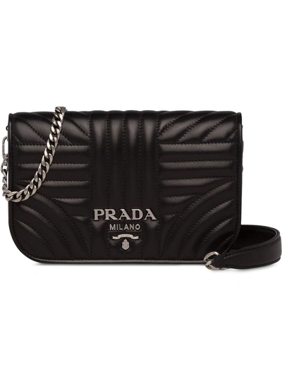 Shop Prada Diagramme Nappa Leather Bag - Black