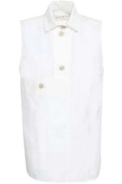 Shop Marni Cotton-poplin Shirt In Ivory