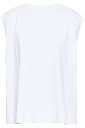 Marni Woman Tie-Back Stretch-Cotton Jersey Top White | ModeSens