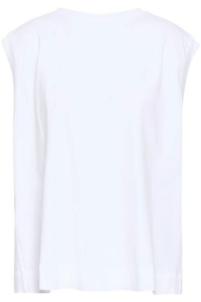 Shop Marni Tie-back Stretch-cotton Jersey Top In White