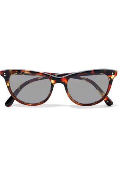 Shop Oliver Peoples Woman Cat-eye Tortoiseshell Acetate Sunglasses Brown