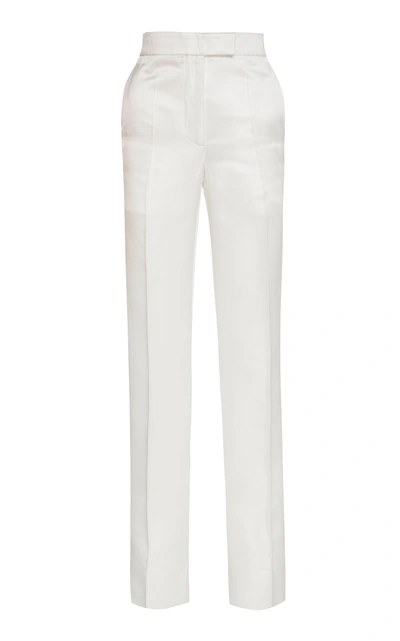 Shop Helmut Lang Satin Tuxedo Skinny Pants In White