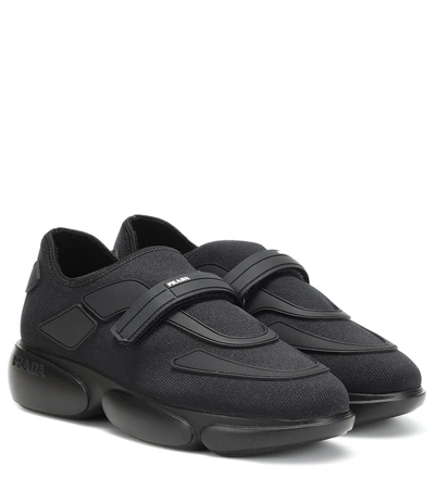 Shop Prada Cloudbust Fabric Sneakers In Black