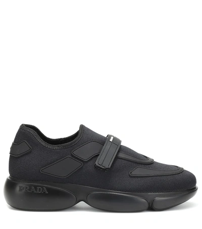 Shop Prada Cloudbust Fabric Sneakers In Black