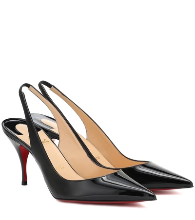Shop Christian Louboutin Clare Sling 80 Patent Leather Pumps In Black