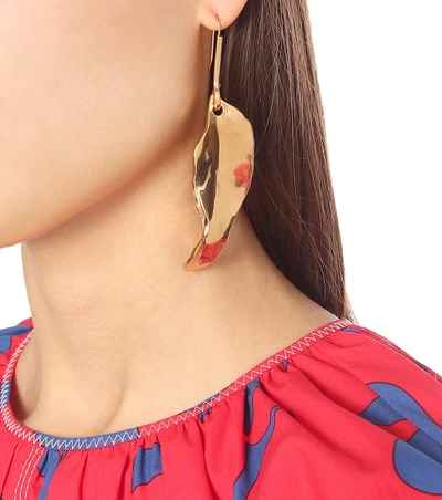 Shop Marni Golden Leaf Earrings