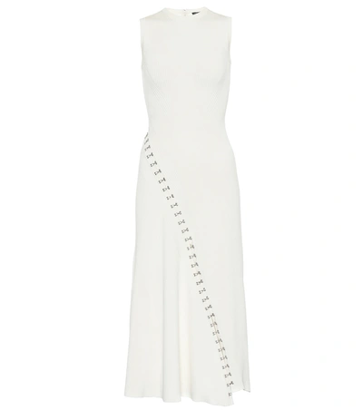 Shop Alexander Mcqueen Ribbed Knit Midi Dress In White