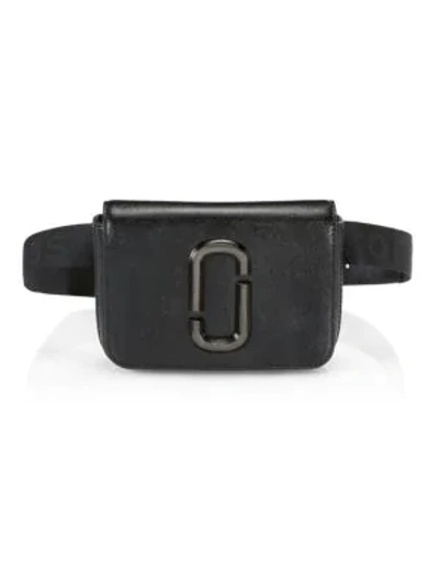 Shop Marc Jacobs The Hip Shot Dtm Coated Leather Belt Bag In Black