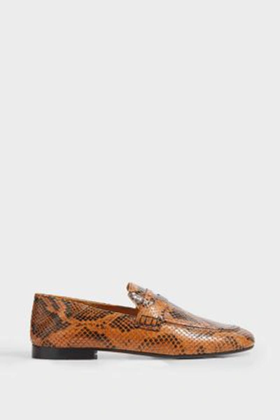 Shop Isabel Marant Fezzy Snake-print Loafers In Brown