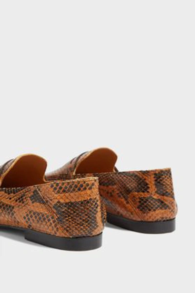 Shop Isabel Marant Fezzy Snake-print Loafers In Brown