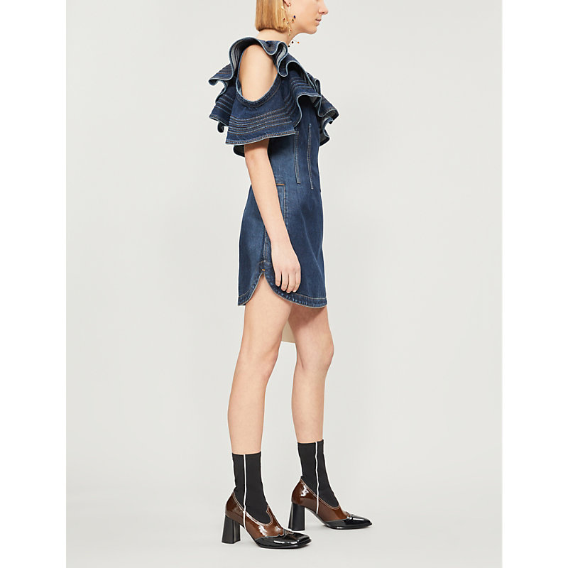 self portrait denim dress