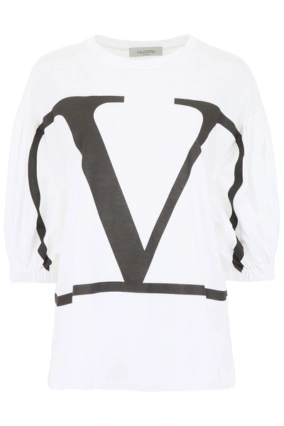 Shop Valentino Go Logo T-shirt In Bianco Nero