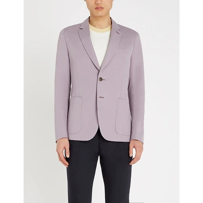 Shop Paul Smith Soho-fit Single-breasted Cotton-blend Blazer In Purple