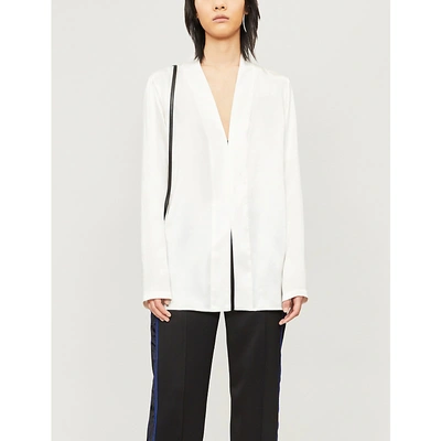 Shop Haider Ackermann V-neck Silk Top In Ivory