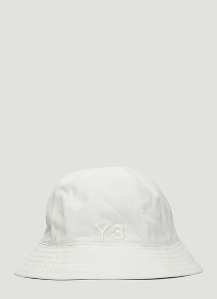 Y 3 Embroidered Logo Bucket Hat In White Modesens