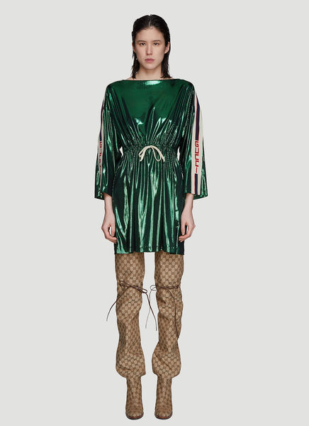 Gucci Metallic Sport Logo Dress In 