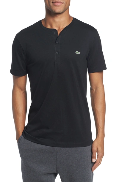 Shop Lacoste Henley T-shirt In Silver Chine