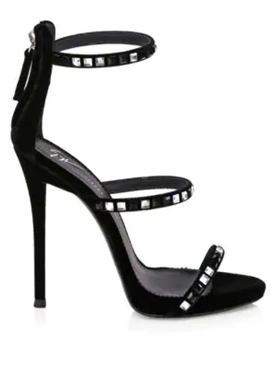 Shop Giuseppe Zanotti Studded Stiletto Sandals In Black