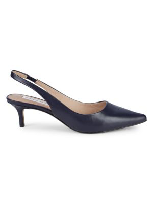 navy kitten heel slingbacks