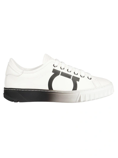Shop Ferragamo Cube Sneakers In White