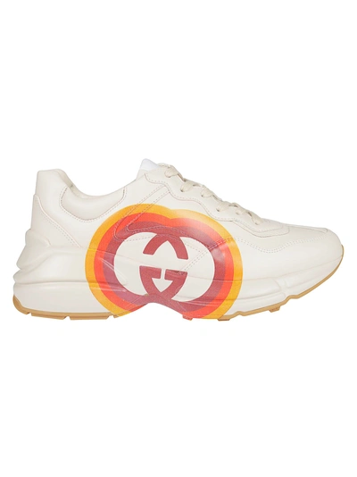 Shop Gucci Rhyton Sneakers In White