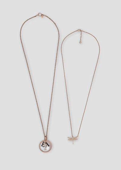Shop Emporio Armani Necklaces - Item 50227772 In Rose Gold