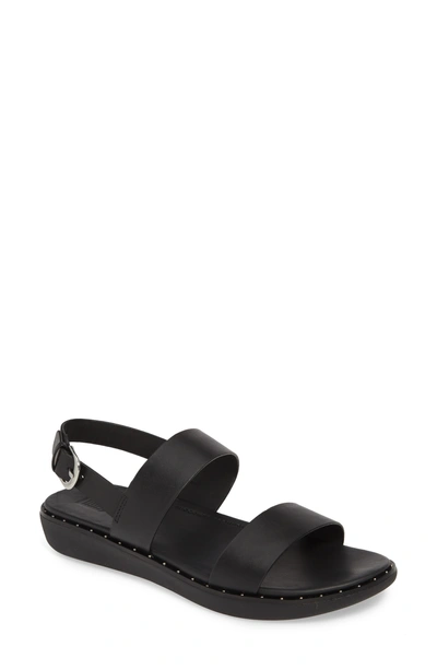 Shop Fitflop Barra Crystalled Sandal In Black Leather