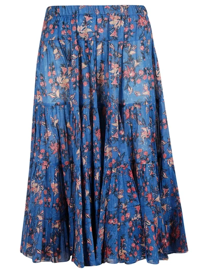Shop Isabel Marant Floral Print Skirt In Blue