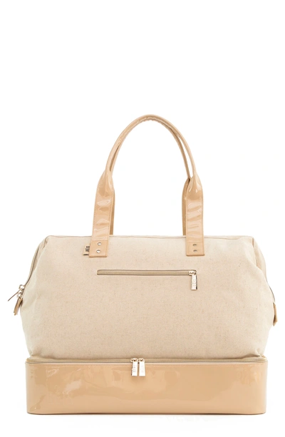 Shop Beis The Weekend Patent Travel Tote In Beige