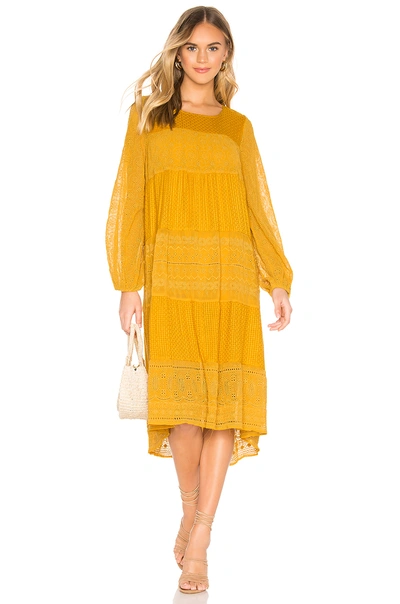 Shop Free People Gemma Midi Dress In Mustard.