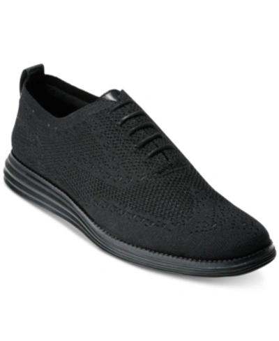 Shop Cole Haan Men's Original Grand Stitchlite Wingtip Oxfords Men's Shoes In Black/ Black