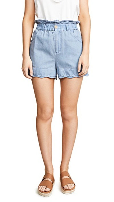 Shop Sea Dakota Scalloped Shorts In Blue