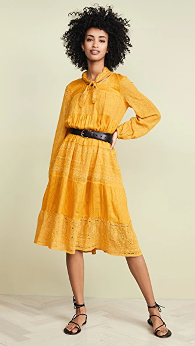 Shop Free People Gemma Midi Dress In Mustard