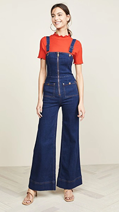 Shop Alice Mccall Quincy Overalls In Indigo