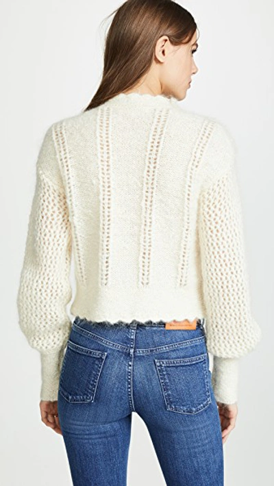 Shop Loveshackfancy Persephone Sweater In Cream Puff