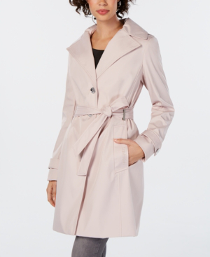 calvin klein petite hooded raincoat