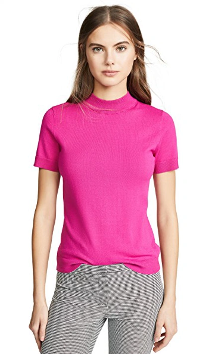 Shop Milly Mod Neck Top In Raspberry