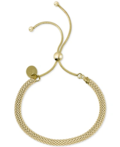 Shop Argento Vivo Mesh Chain Bolo Bracelet In Gold