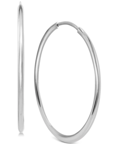 Shop Argento Vivo Endless Medium Hoop Earrings In Silver